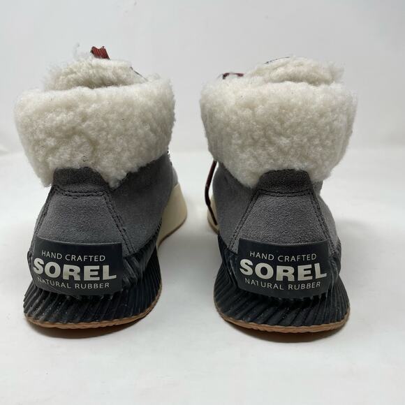 Sorel Out N About lll 3 Conquest Waterproof Suede Shearling Short Boots gray 8 - Picture 6 of 11